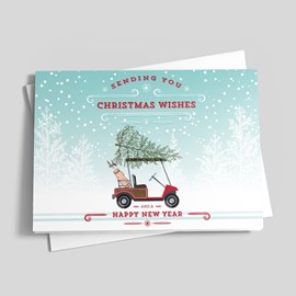 Santa's Golf Cart Christmas Card