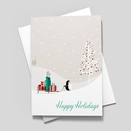 Waddle All The Way Holiday Card