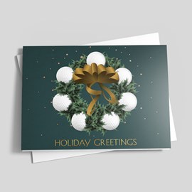 Joyful Golf Wreath Holiday Card