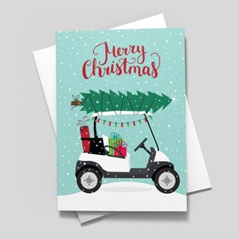 Tree Cart Christmas Card