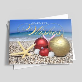 Golfer's Beach Holiday Card
