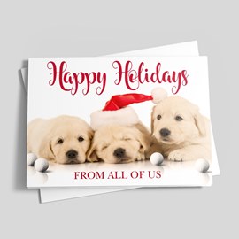 Par Three Puppies Holiday Card