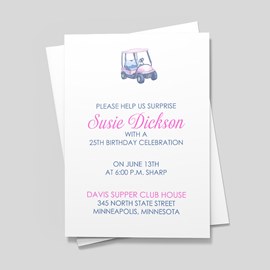 Surprise Pink Cart Invitation