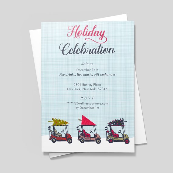 Holiday Golf Carts Invitation