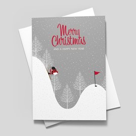 Santa Slopes Christmas Card