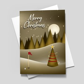 Moonlit Putt Christmas Card