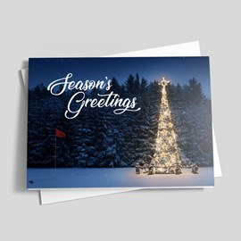 Golf Course Lights Holiday Card