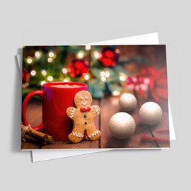 Gingerbread Golfer Holiday Card